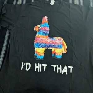 Men's t-shirt, size 2XL, black with pinata